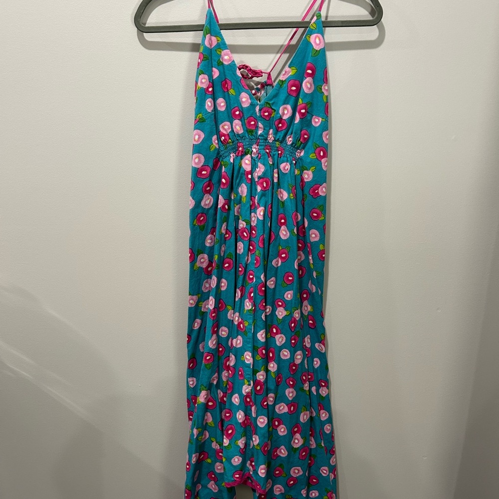 Floral Teal Midi Dress